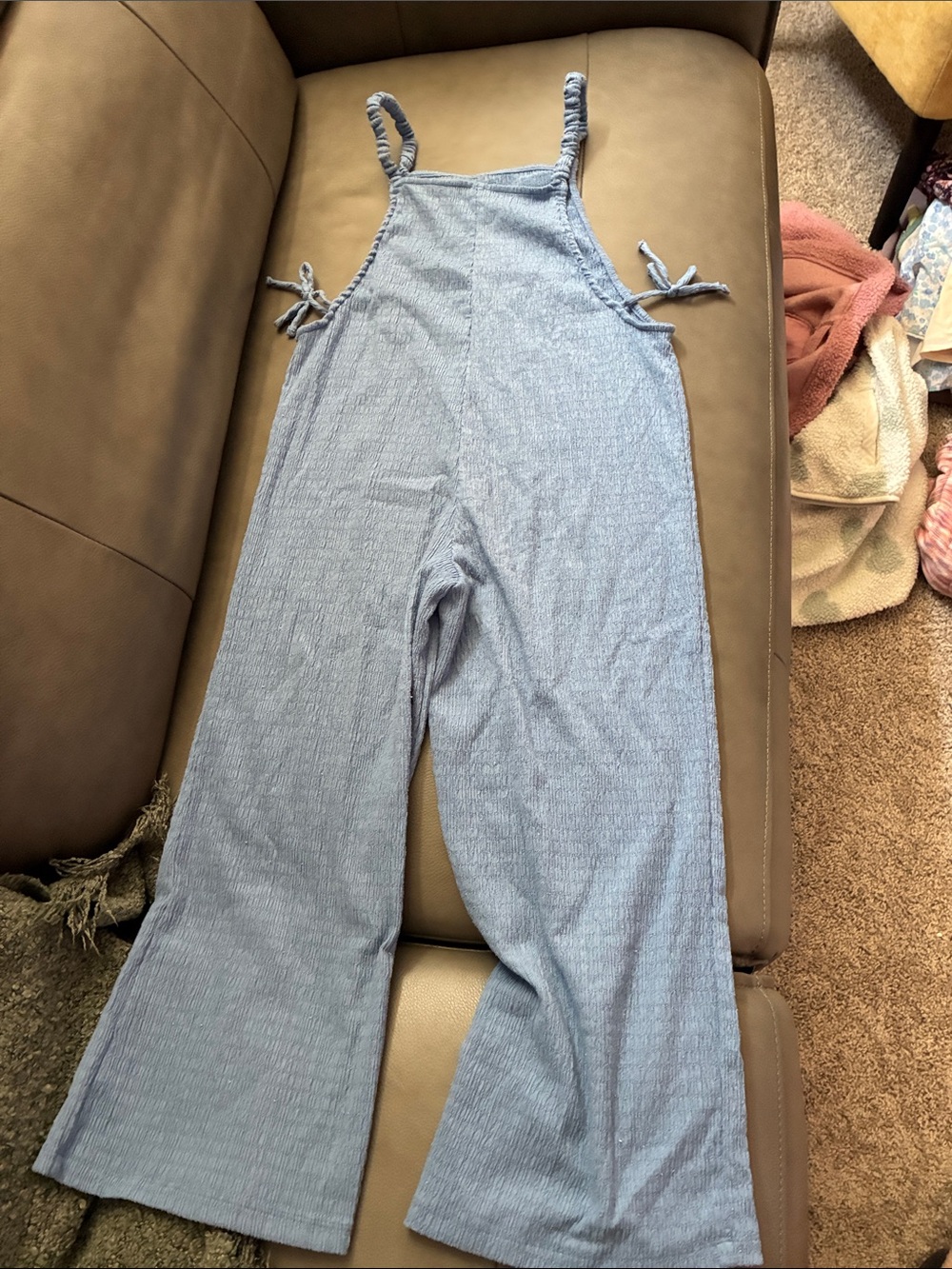 Light Blue girls Wide-Leg Jumpsuit